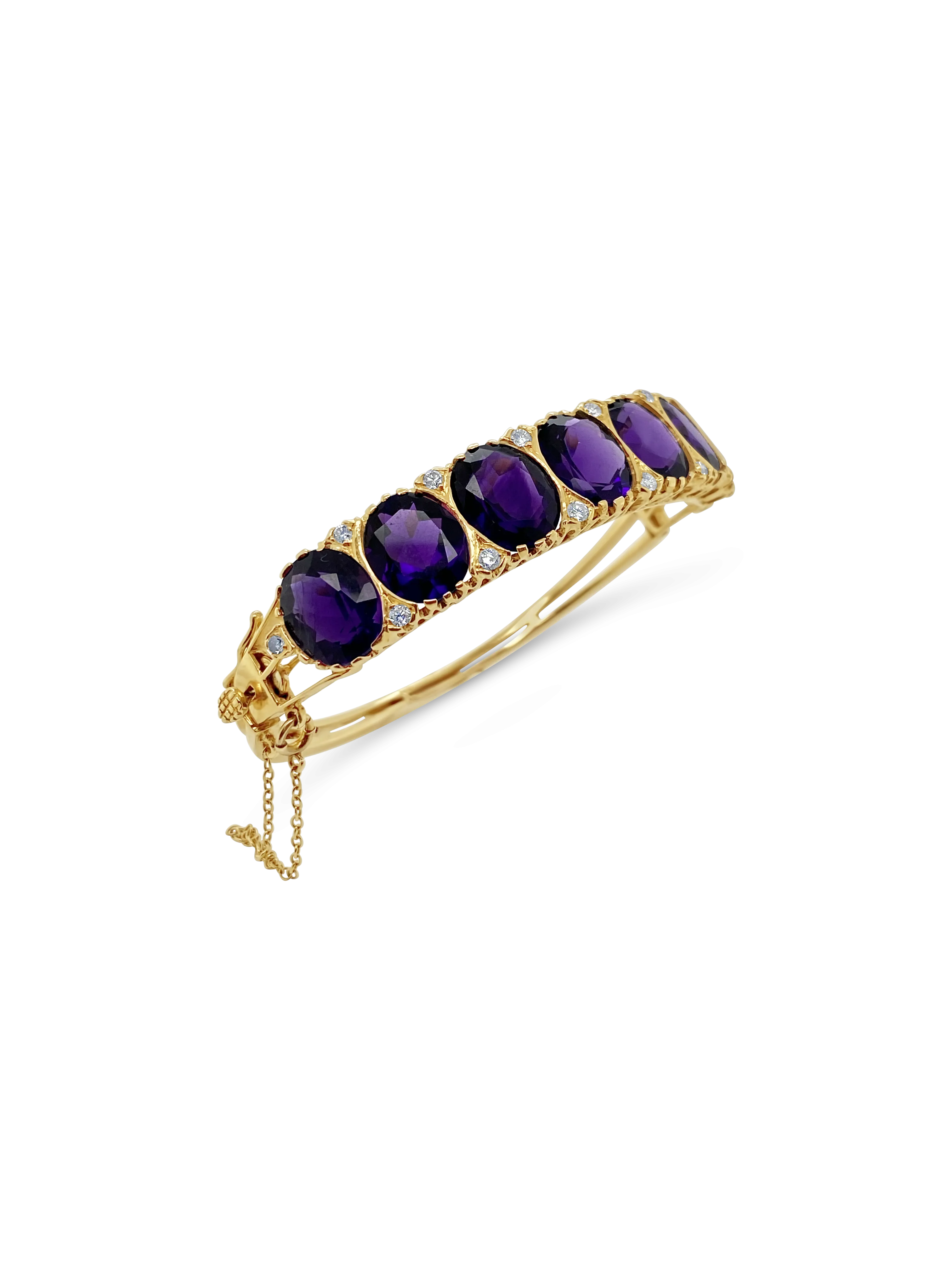 Amethyst & Diamond Estate Bangle Bracelet