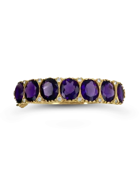 Amethyst & Diamond Estate Bangle Bracelet