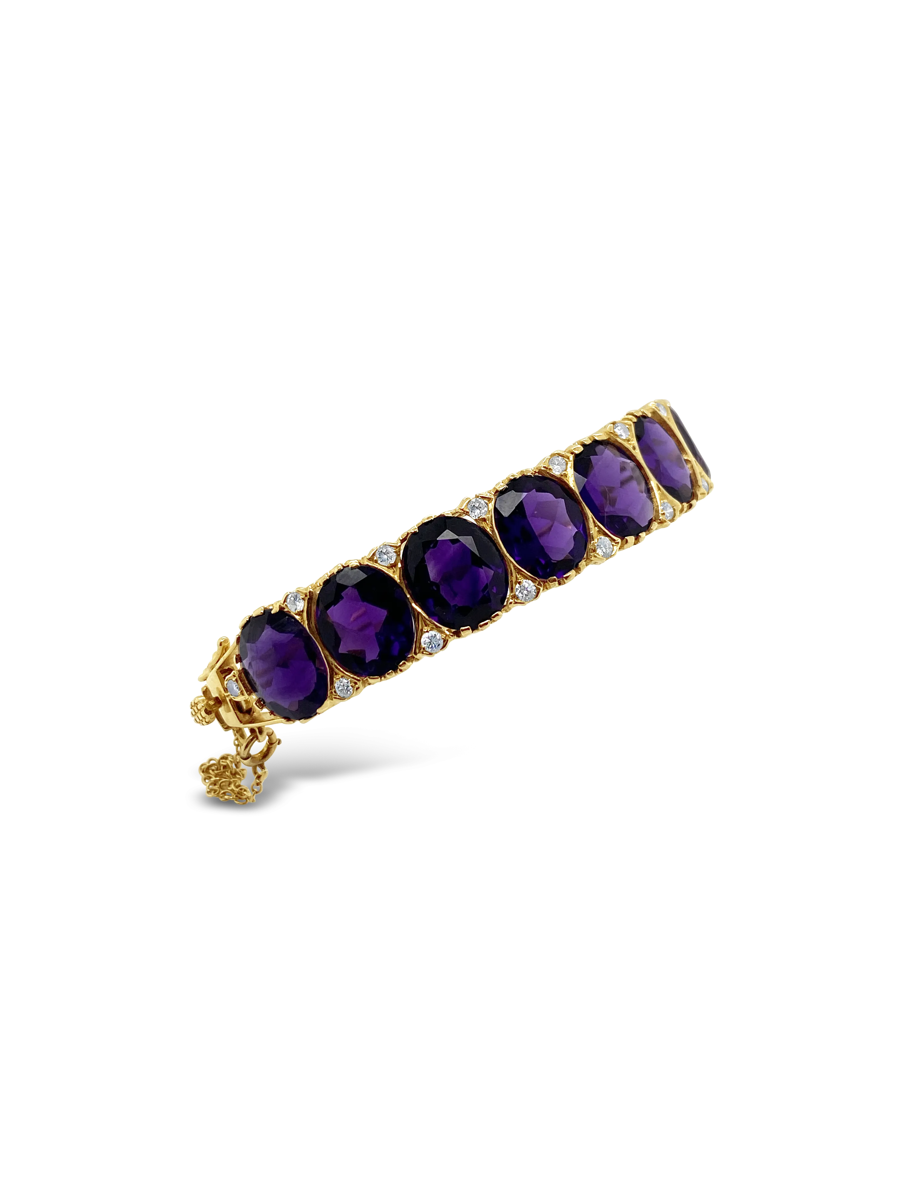 Amethyst & Diamond Estate Bangle Bracelet