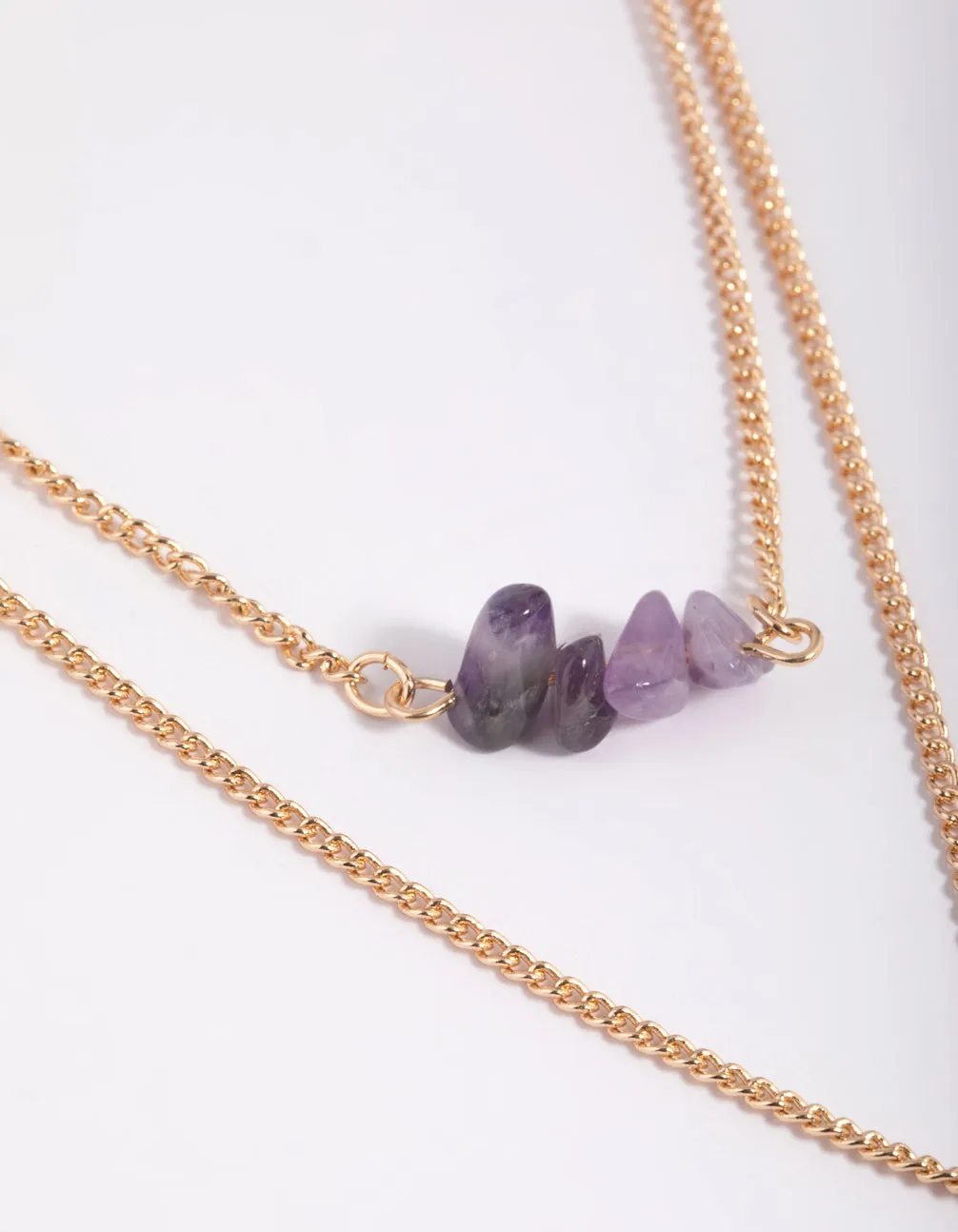 Amethyst Chip Layered Necklace