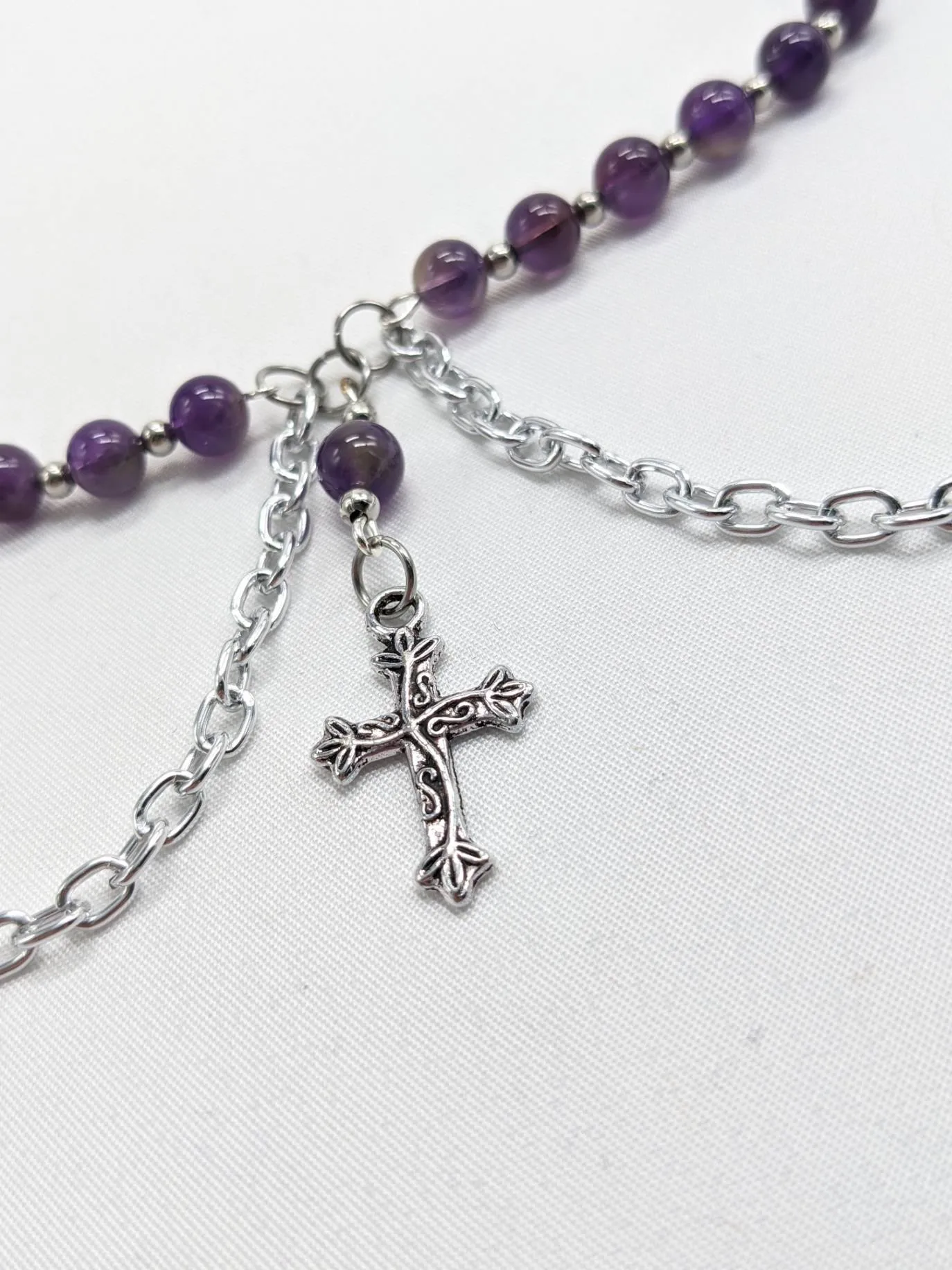 Amethyst Cross Necklace