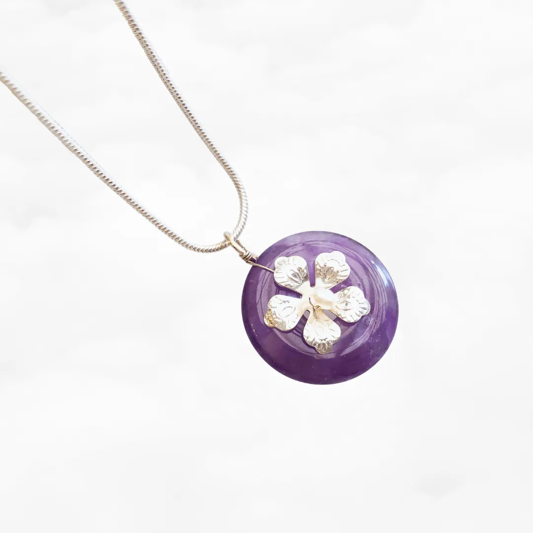 Amethyst Flower Necklace