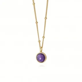 Amethyst Healing Stone 18ct Gold Plate Necklace HN1002_GP