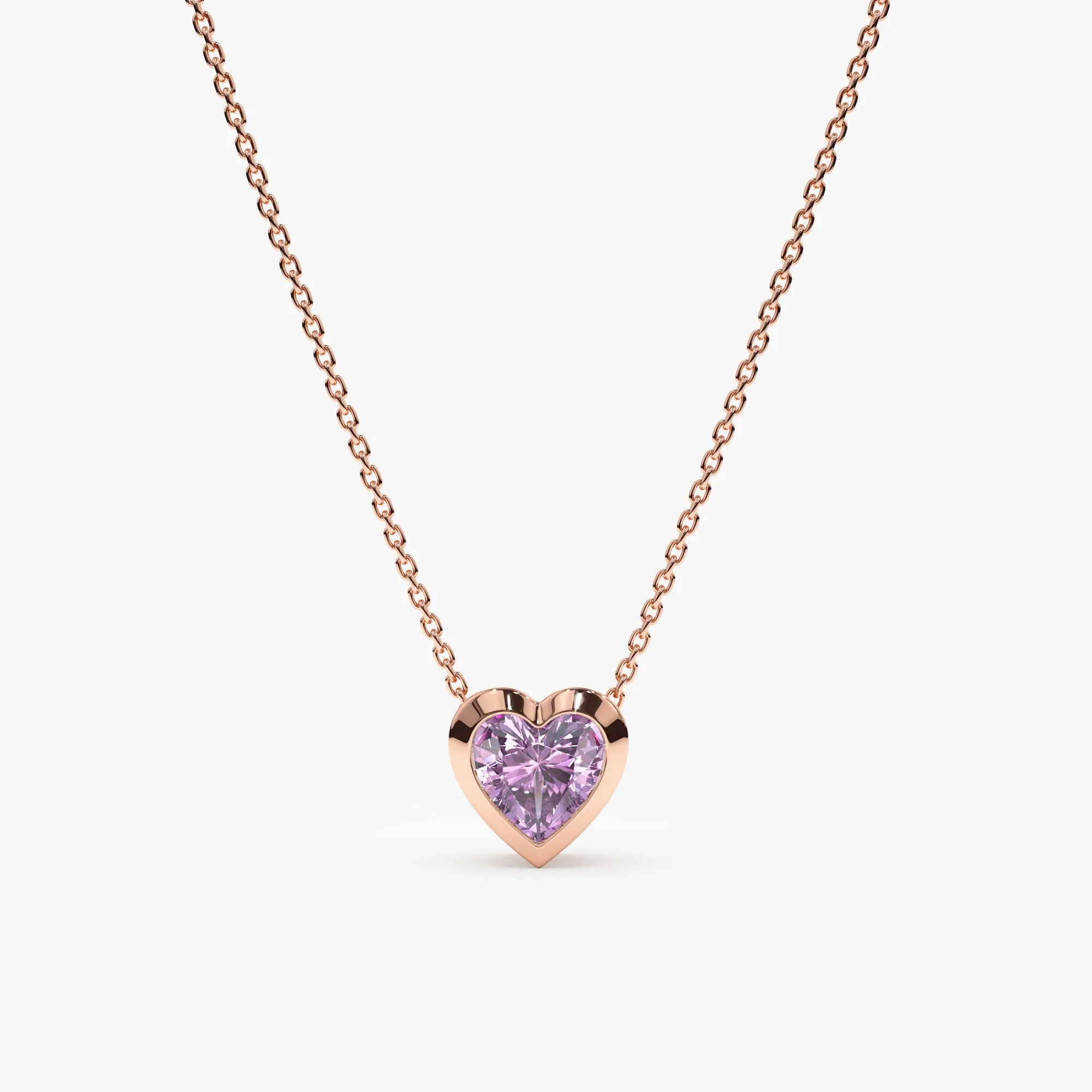 Amethyst Heart Necklace, Ashly