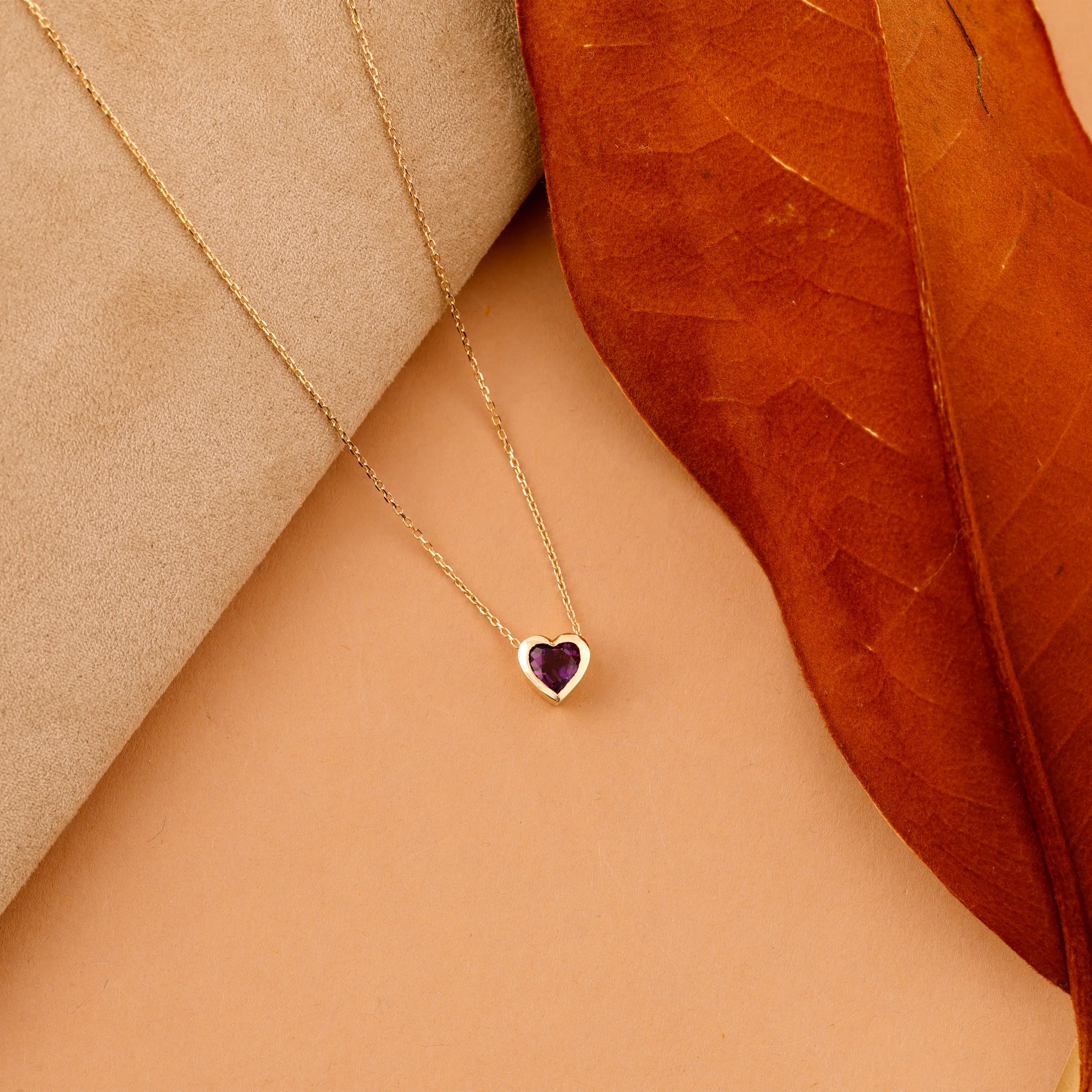 Amethyst Heart Necklace, Ashly