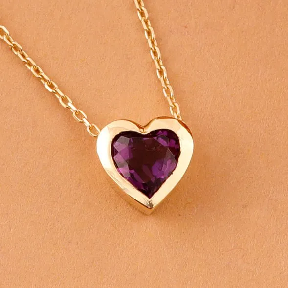 Amethyst Heart Necklace, Ashly