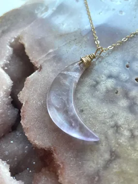 Amethyst Moon Crystal Necklace