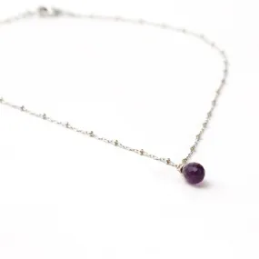 Amethyst on Sterling Necklace / KB237