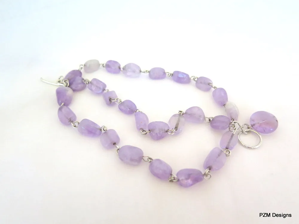 Amethyst Three Strand Handmade Bracelet