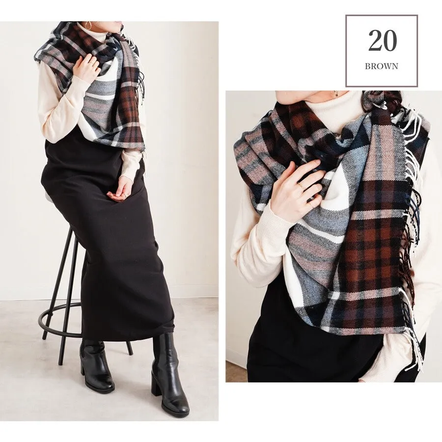 An-Lure | Plaid Large Scarf Mitis