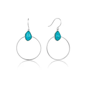 Ania Haie Sterling Silver Turquoise Hoop Earrings