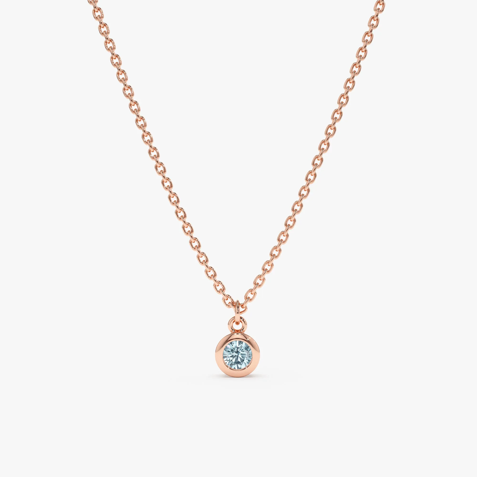 Aquamarine Charm Necklace, Vienna