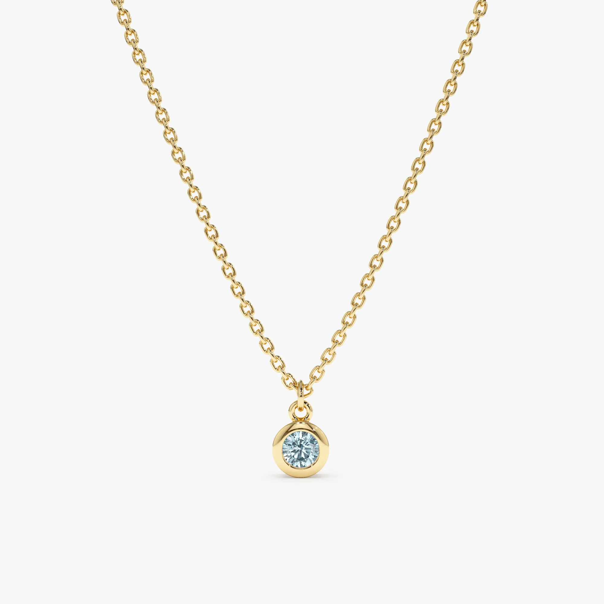 Aquamarine Charm Necklace, Vienna