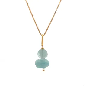 aquamarine duo pendant necklace