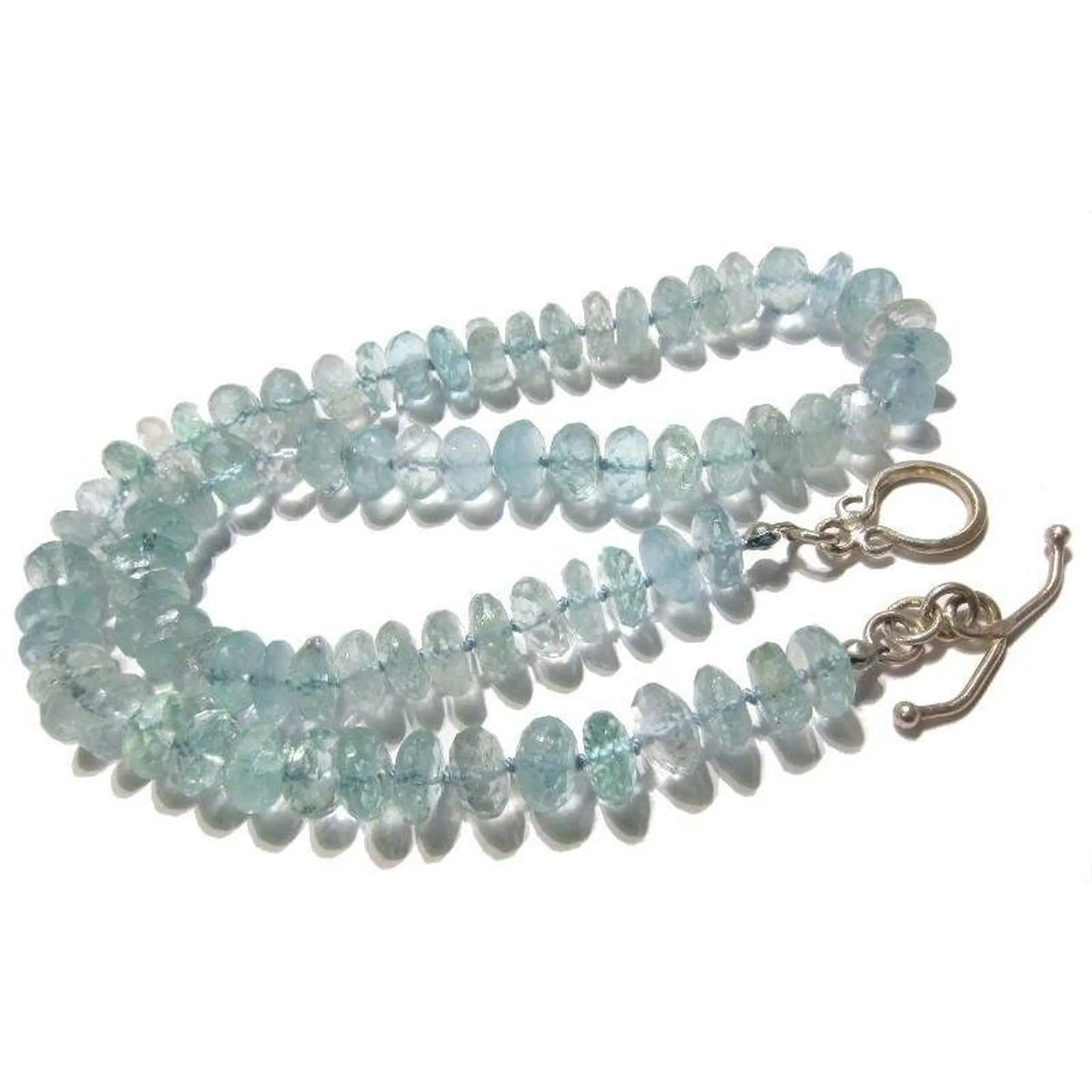 Aquamarine Necklace with Sterling Silver Toggle Clasp