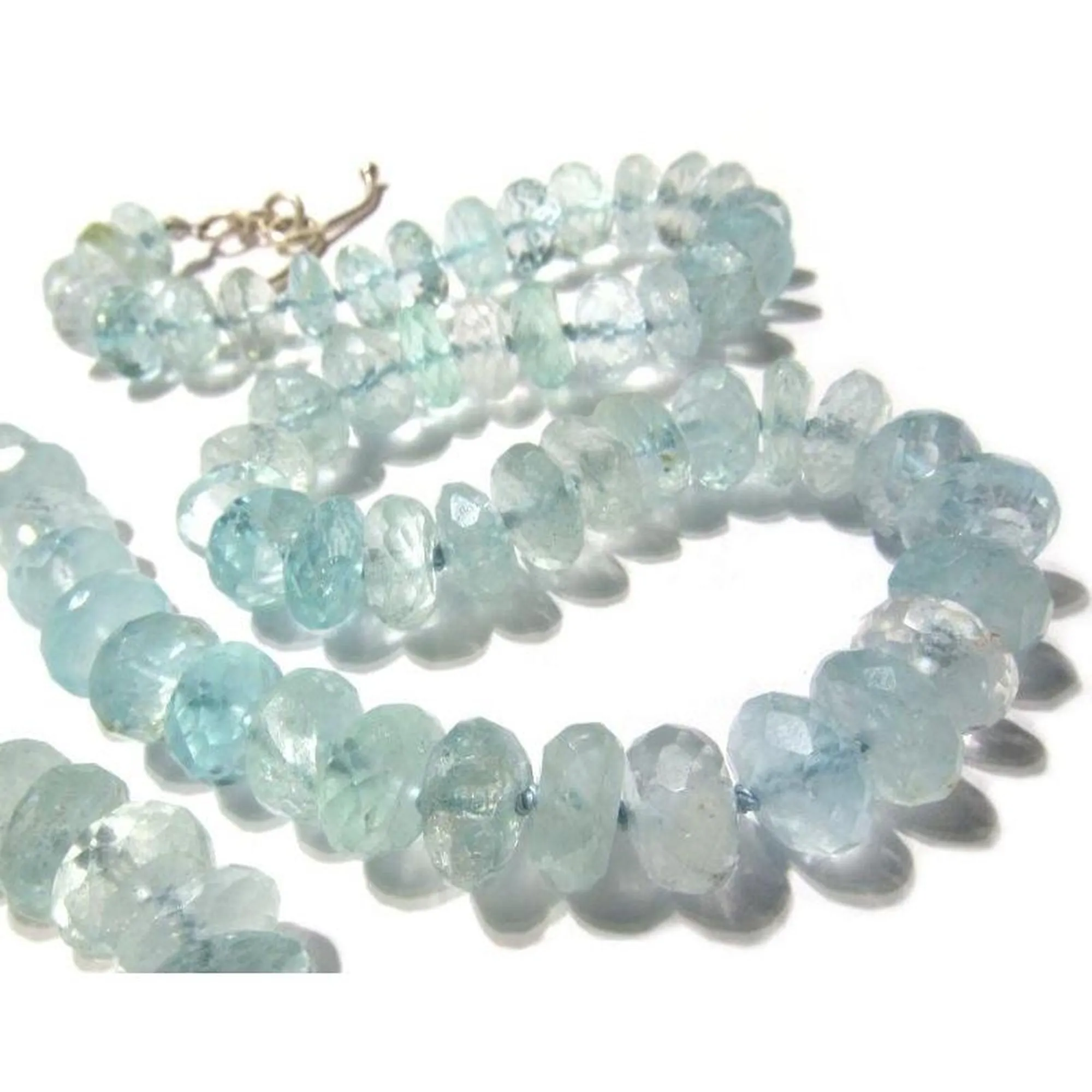 Aquamarine Necklace with Sterling Silver Toggle Clasp