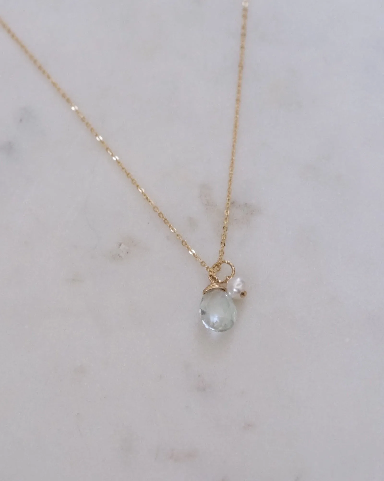 Aquamarine pearl Necklace