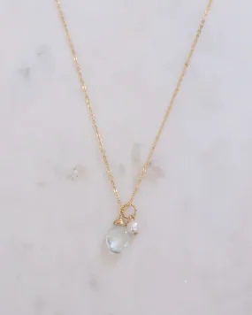 Aquamarine pearl Necklace