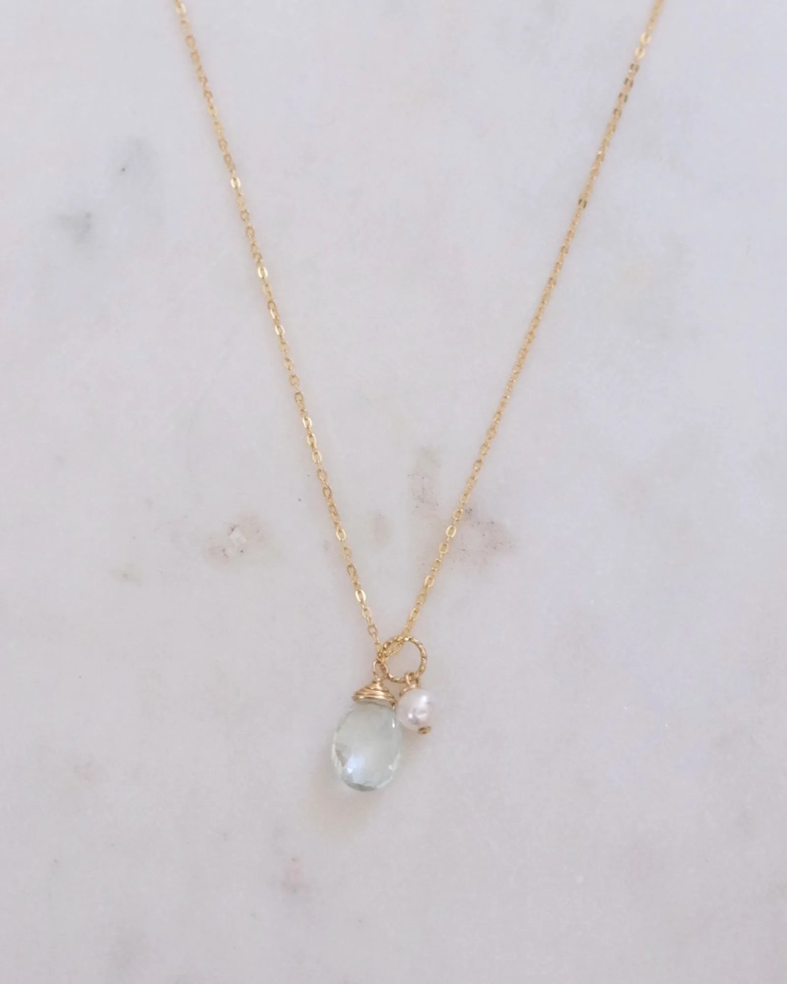 Aquamarine pearl Necklace