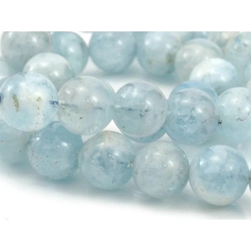 Aquamarine Smooth Rounds 12mm Strand