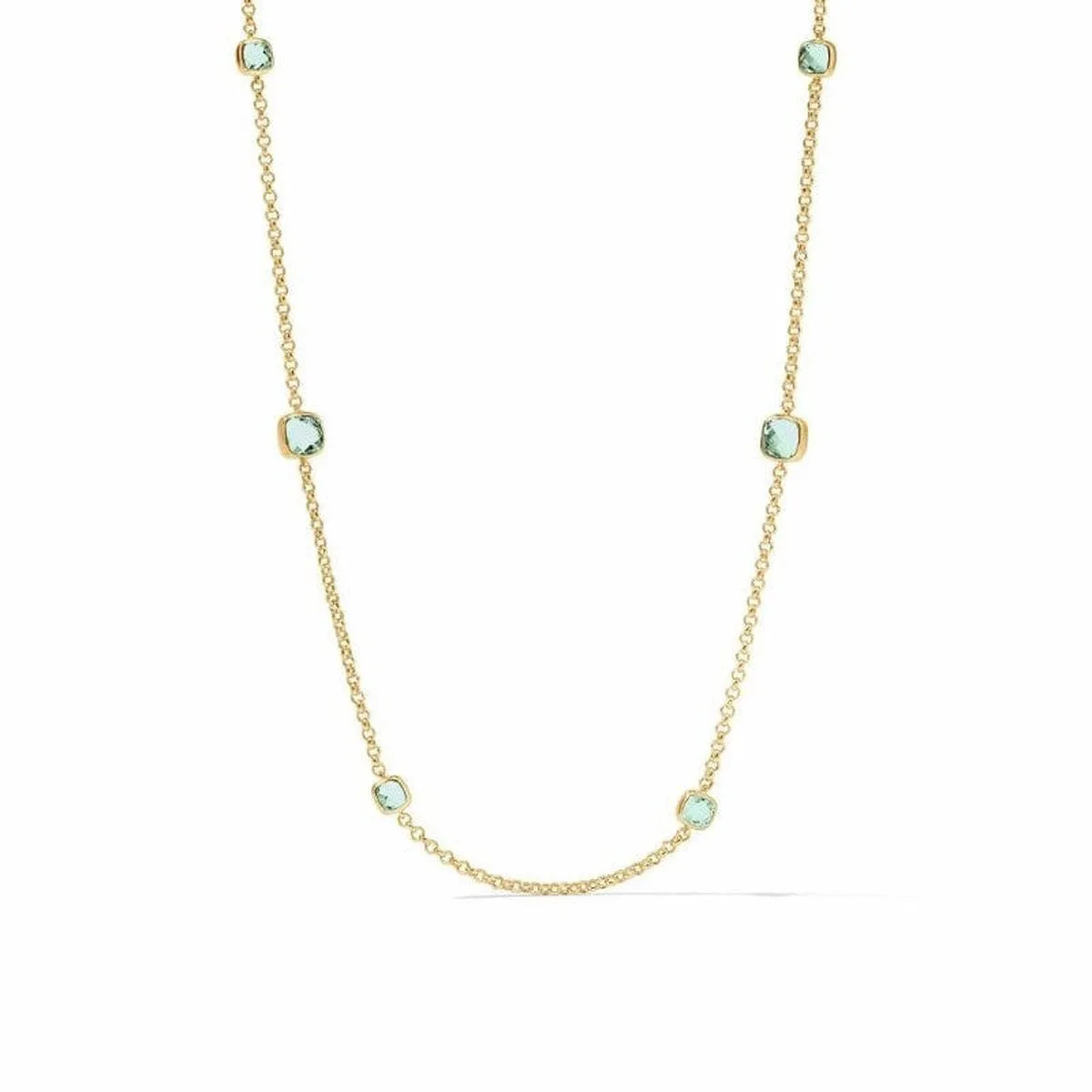 Aquitaine Station Necklace - Aquamarine Blue