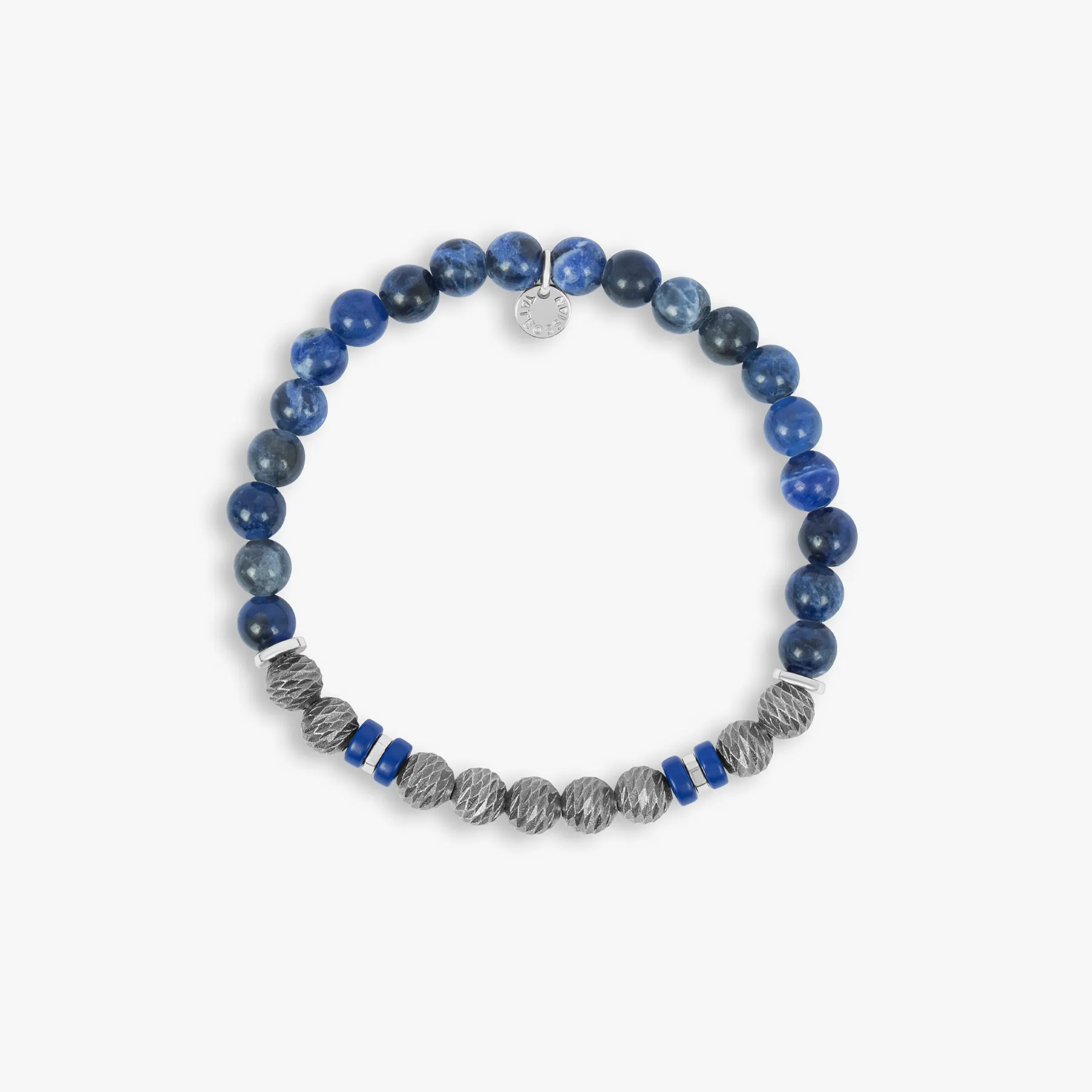 Argento Graffiato bracelet with sodalite in rhodium-plated sterling silver