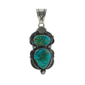 Artisan Navajo x Sonoran Gold Turquoise Pendant by Ray Bennett