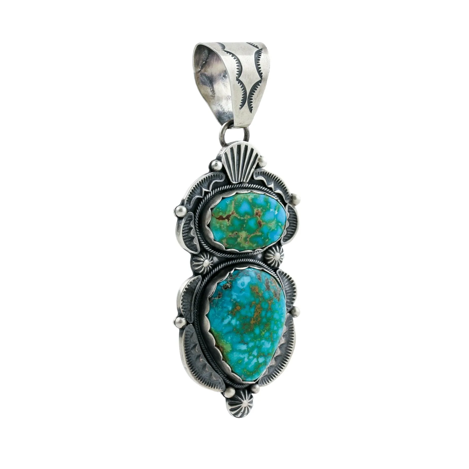 Artisan Navajo x Sonoran Gold Turquoise Pendant by Ray Bennett