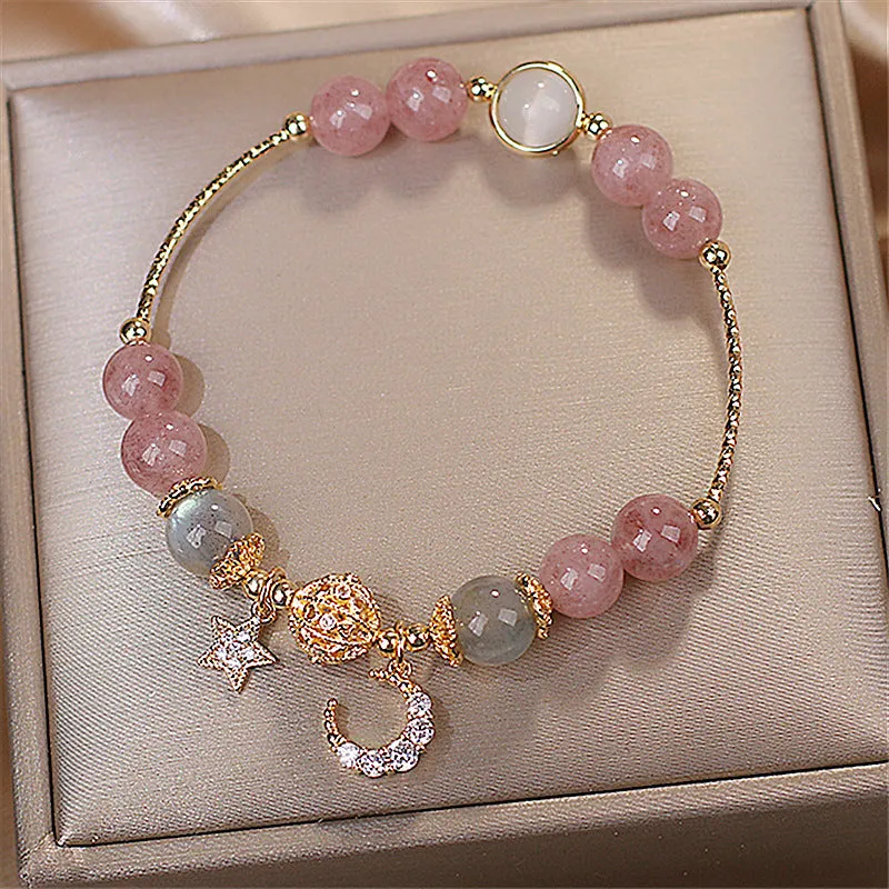 Astral Essence Strawberry Crystal Bracelet - Natural Stone