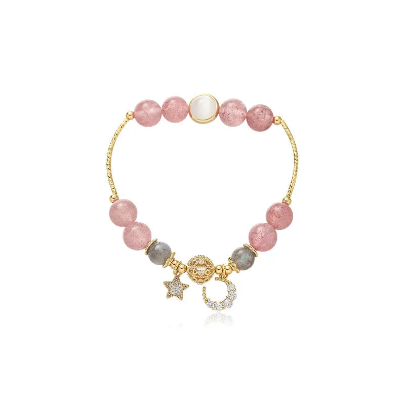 Astral Essence Strawberry Crystal Bracelet - Natural Stone