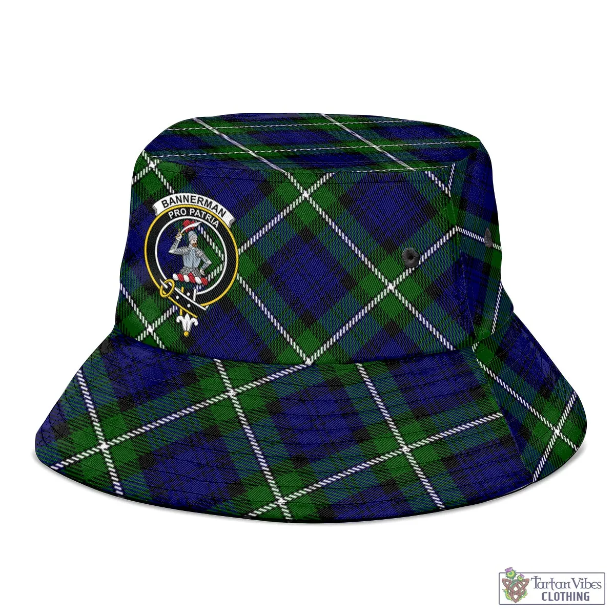 Bannerman Tartan Bucket Hat with Family Crest