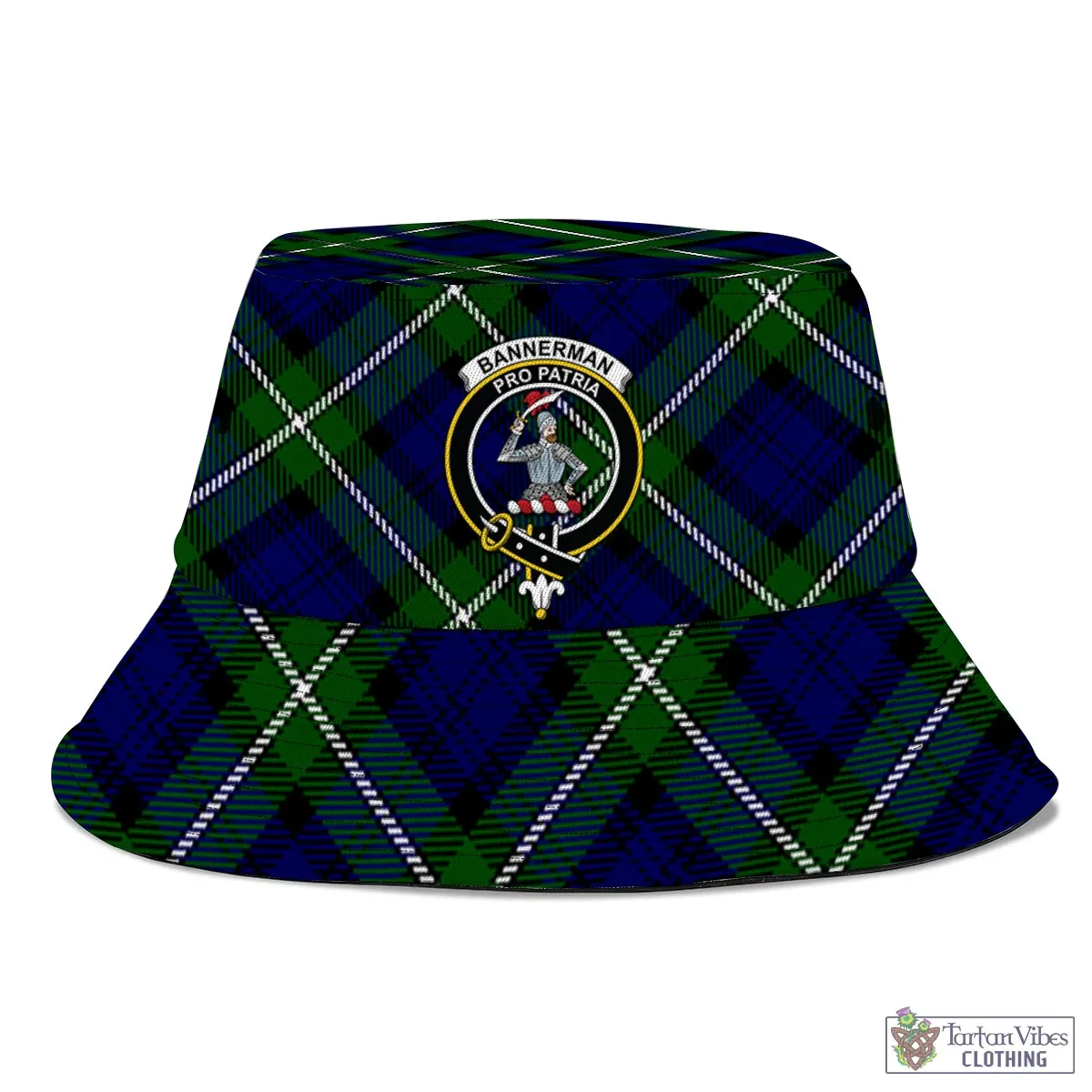 Bannerman Tartan Bucket Hat with Family Crest