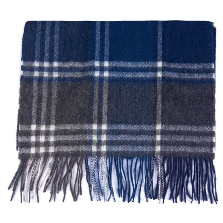 Barbour Kindar Check Tartan Scarf - Navy-Grey