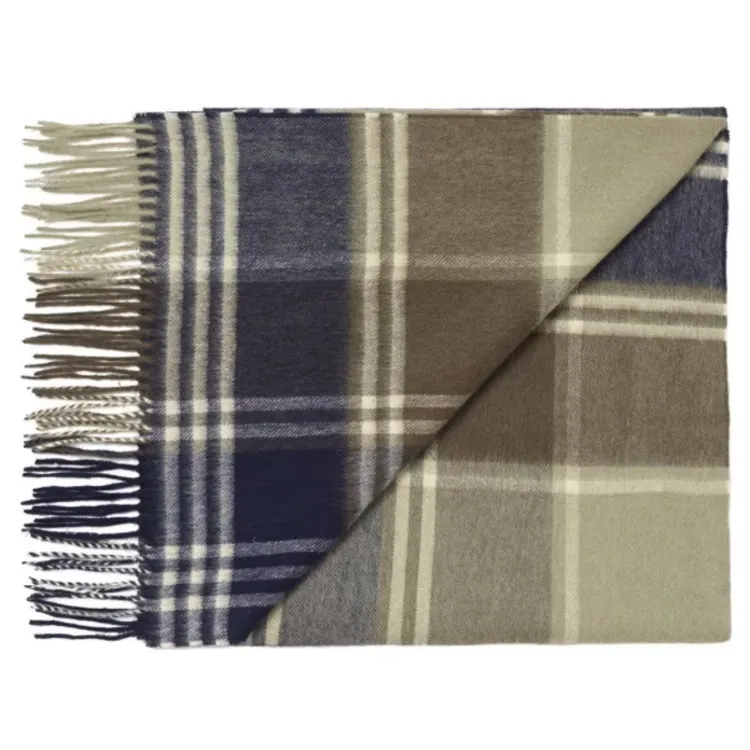 Barbour Kindar Check Tartan Scarf - Olive-Navy