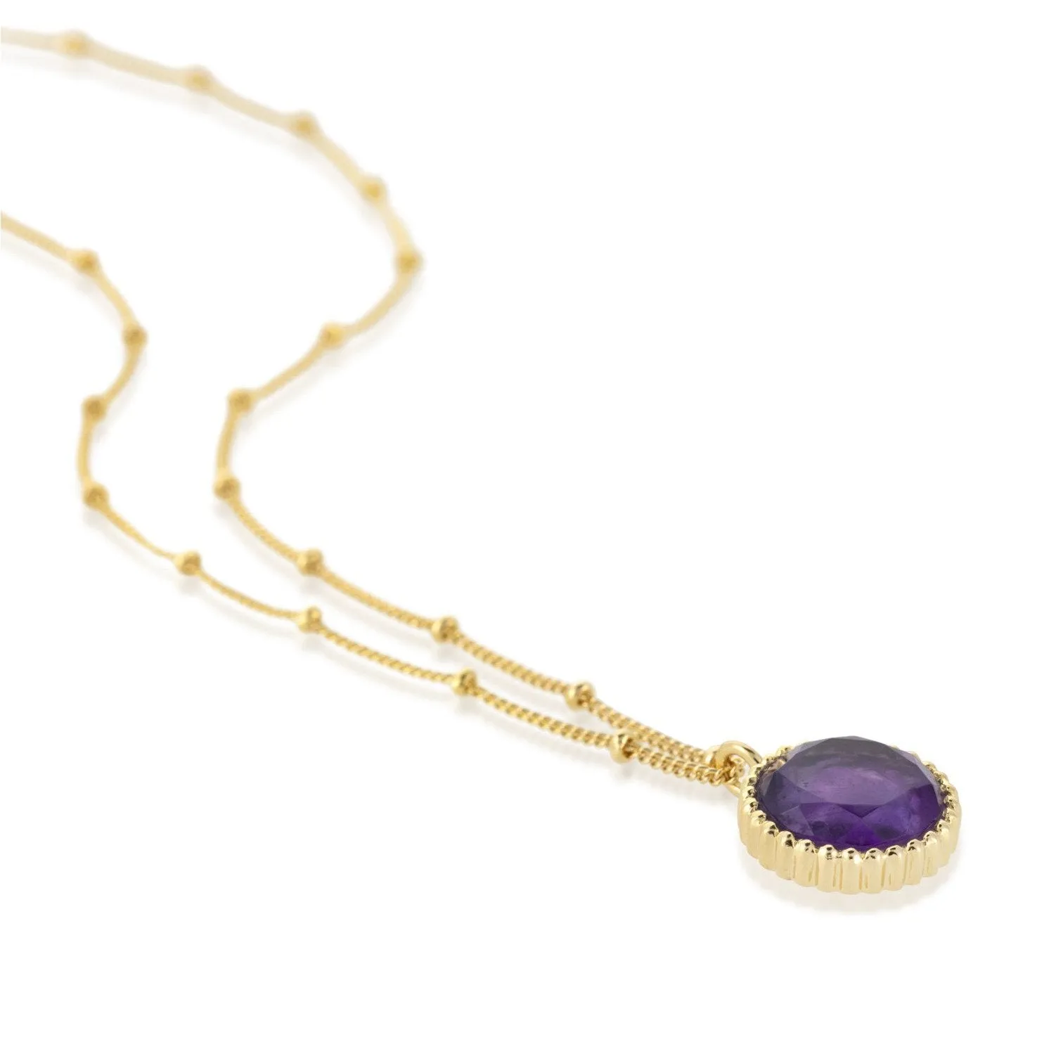 Barcelona February Amethyst Birthstone Necklace