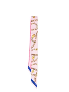 Bayswater With Chains Skinny Scarf (Powder Rose & Pigment Blue)