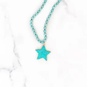 Beaded Turquoise Star Necklace