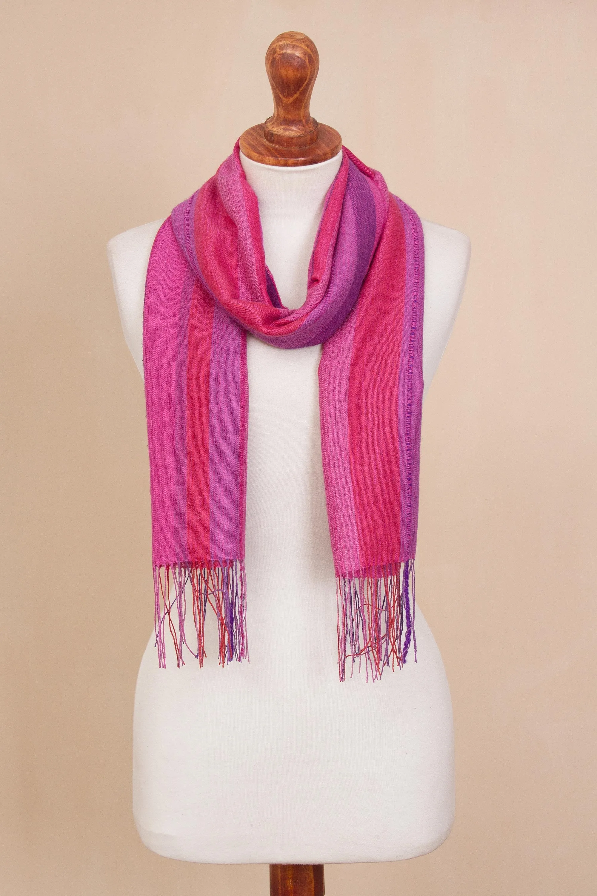 Begonia Pink & Purple Alpaca Scarf