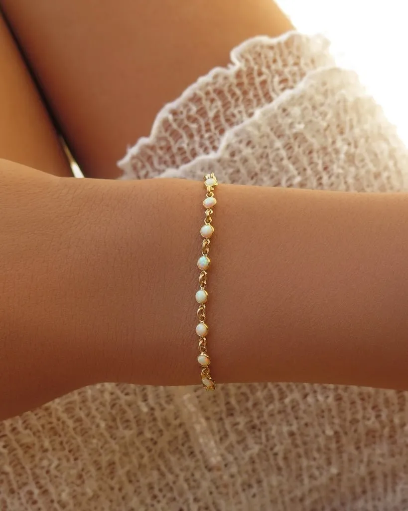 Bello Opal Tennis Bracelet  - 14k Yellow Gold Fill