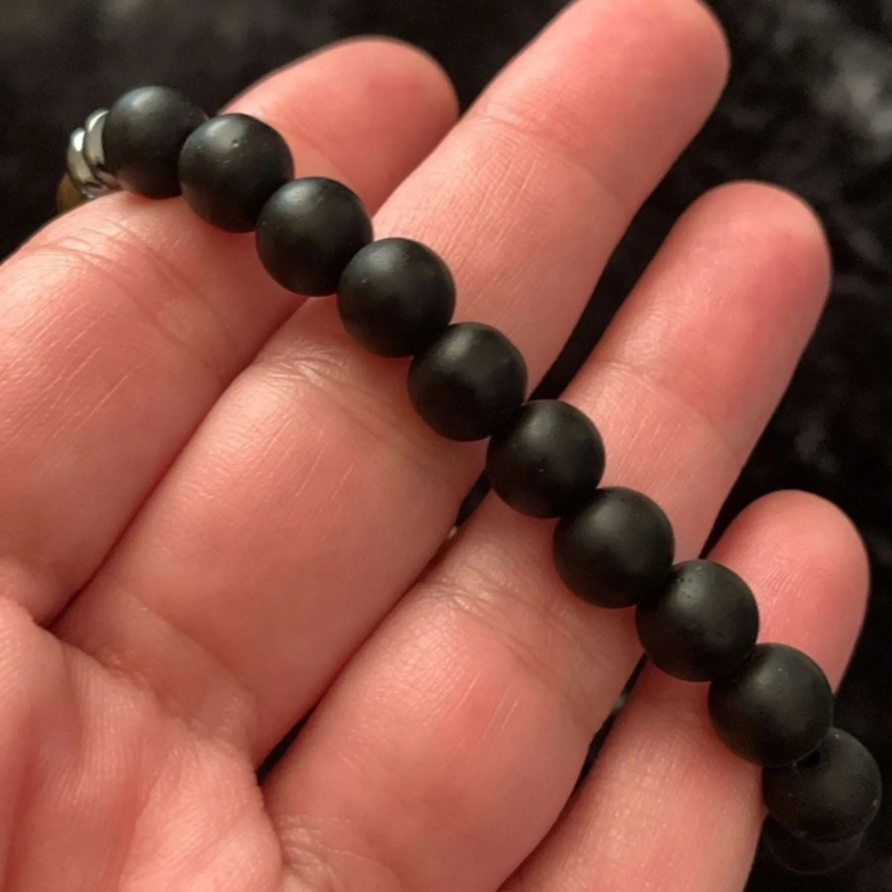 Black Matte Stone Tigers Eye Bracelet