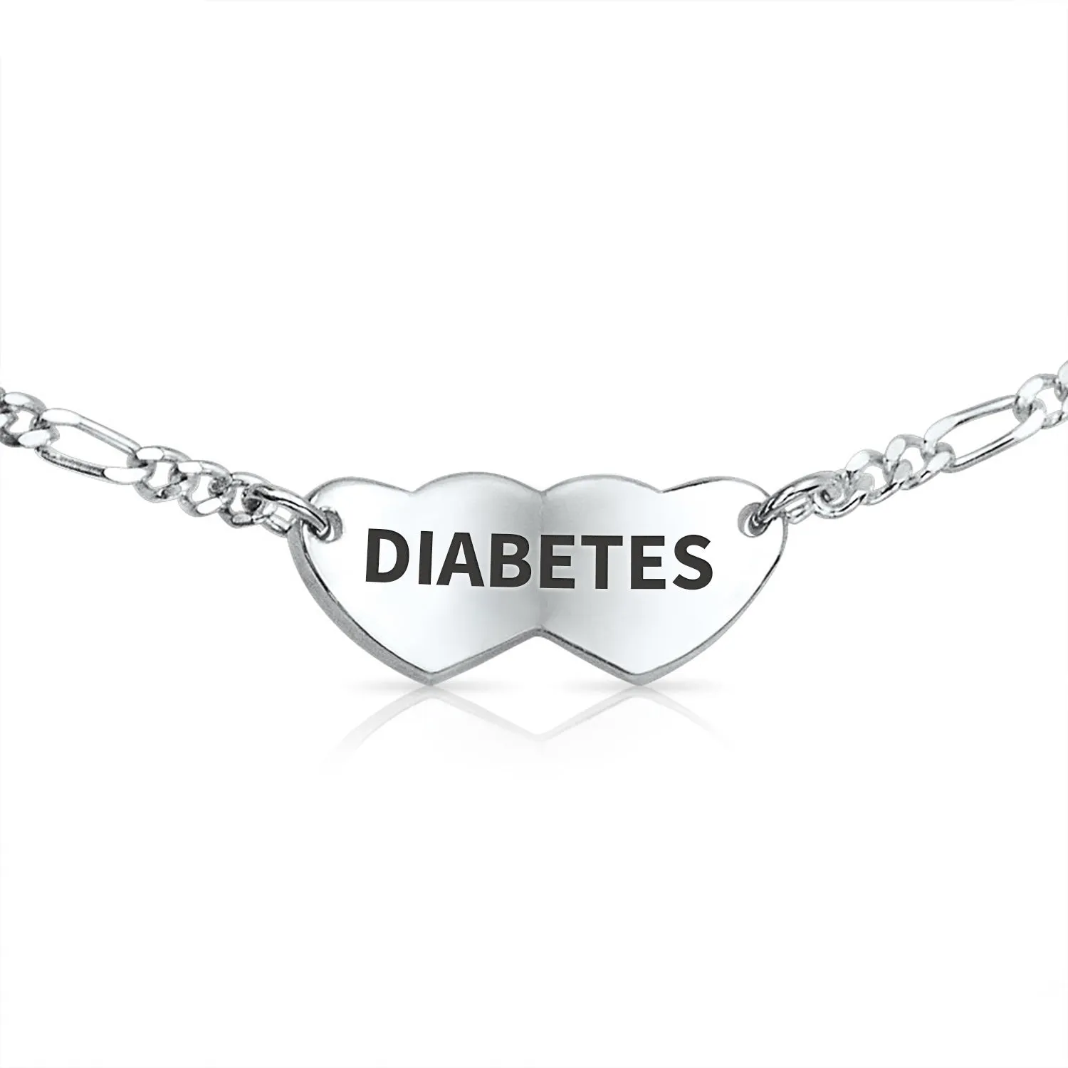 Blank Dainty Oval or Heart Medical ID Bracelet Sterling Silver 6-7 Inch