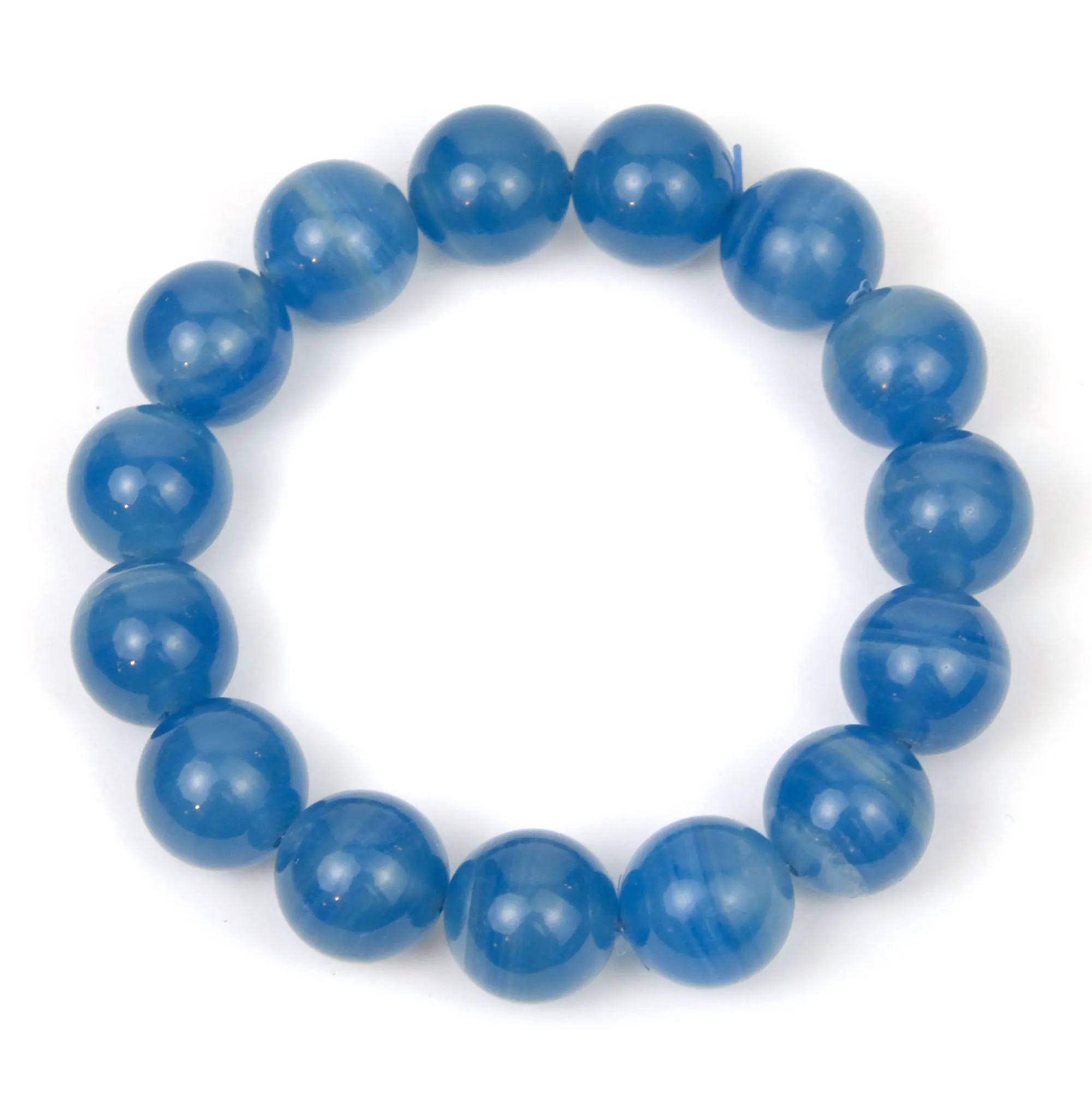 Blue Agate Stretch Bracelet 14mm