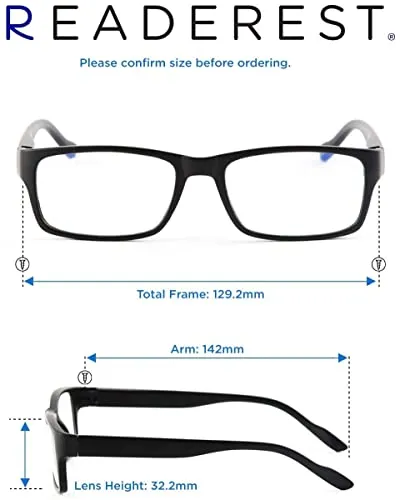 Blue-Light-Blocking-Reading-Glasses-Black-0-75-Magnification Anti Glare