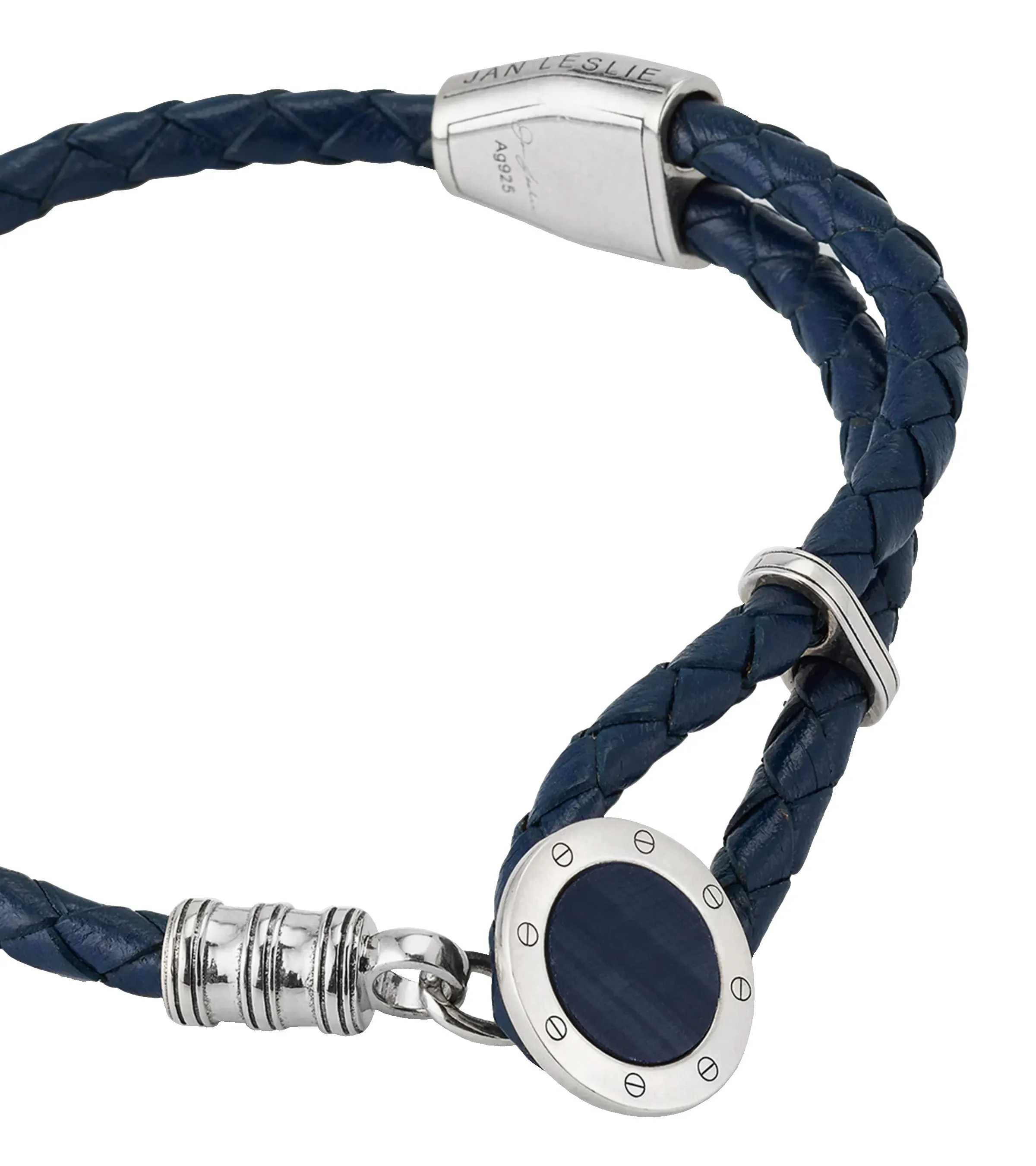 Braided Leather Blue Tiger's Eye Bracelet