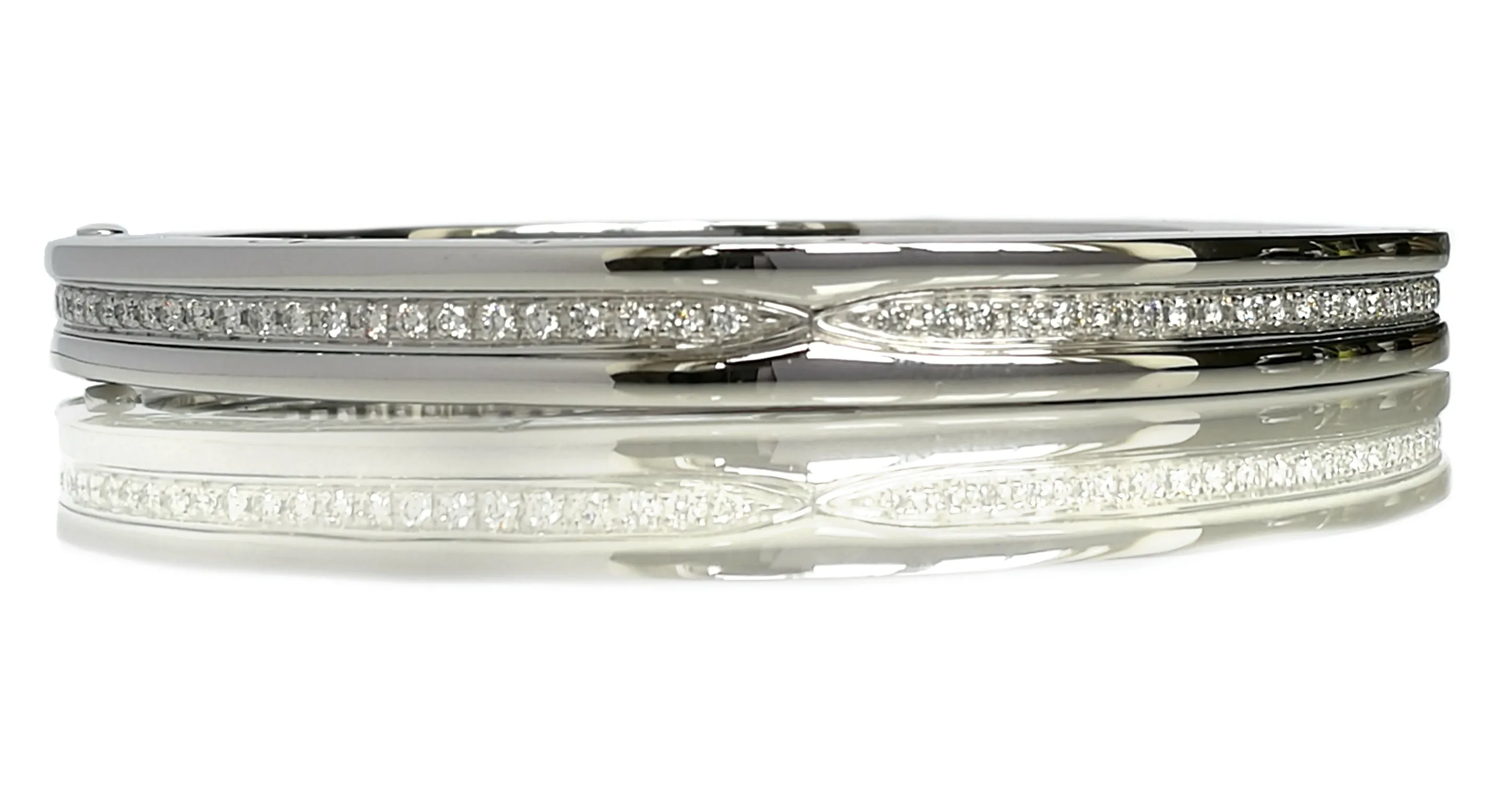 Bulgari B.Zero1 Pave Diamond Bangle Bracelet SZ L 7.67in RRP £12,300