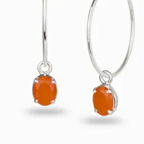 Carnelian Hoop Charms