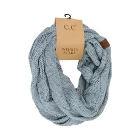 C.C CABLE KNIT INFINITY SCARF (WINTER MINT)