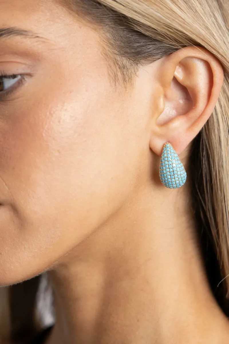 Celine CZ Raindrop Earring | Turquoise