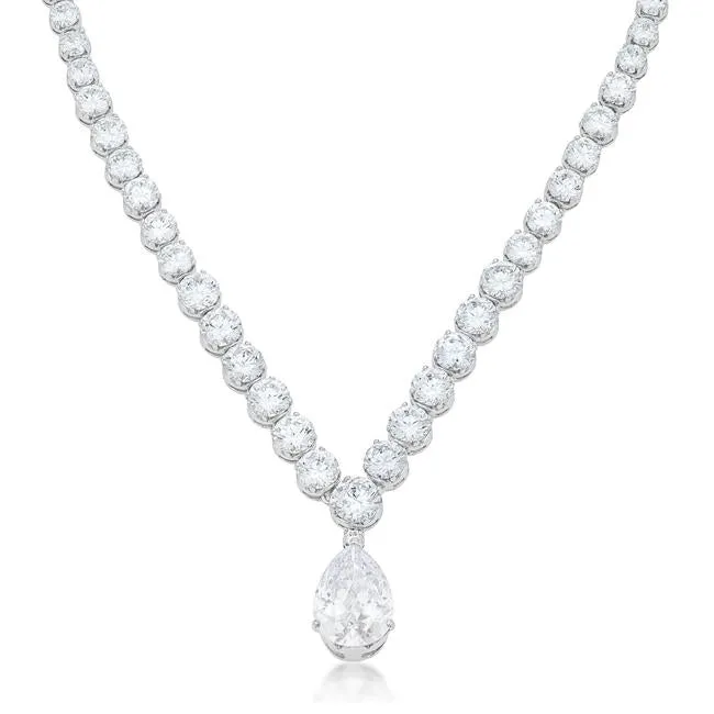 Chandani Bejeweled CZ Pear Drop Necklace | 60ct