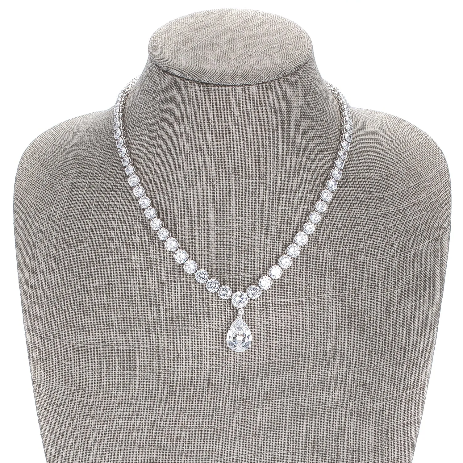 Chandani Bejeweled CZ Pear Drop Necklace | 60ct